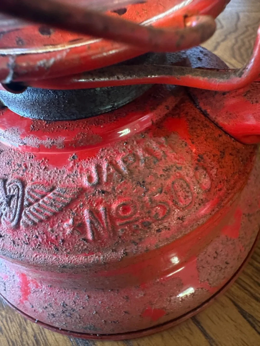 Railroad WingedWheel Made in Japan Red Vintage Lantern for Home Accent upcycle